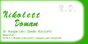 nikolett doman business card